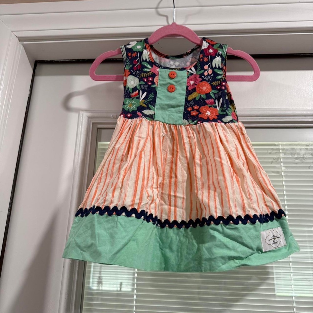 Caroline Kate Limited Boutique Dress Size 2T Girl Floral & Striped